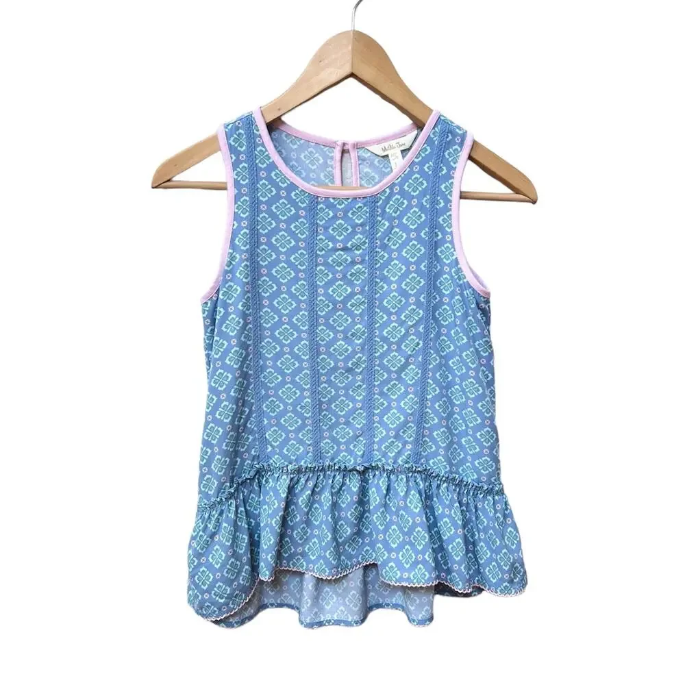 Matilda Jane Abbie Tunic Girls 10 Blue Flounce Ruffle Top Just Imagine Summer